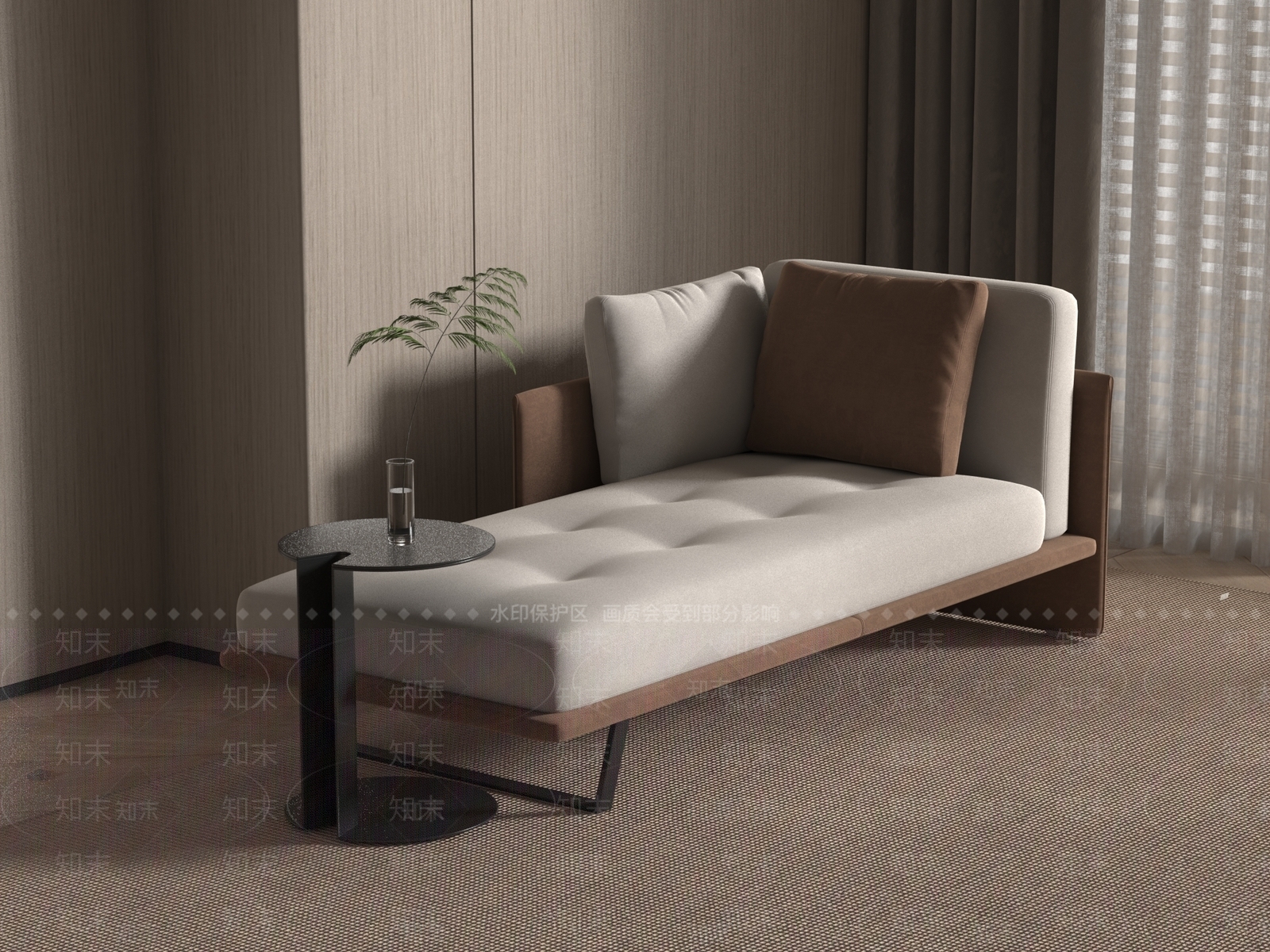 现代沙发凳3D模型下载【ID:1187384987】