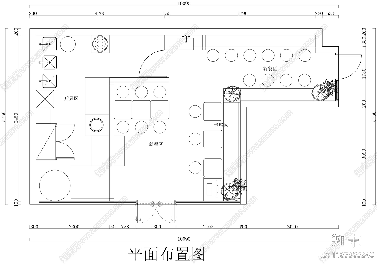 现代其他餐饮空间cad施工图下载【ID:1187385240】