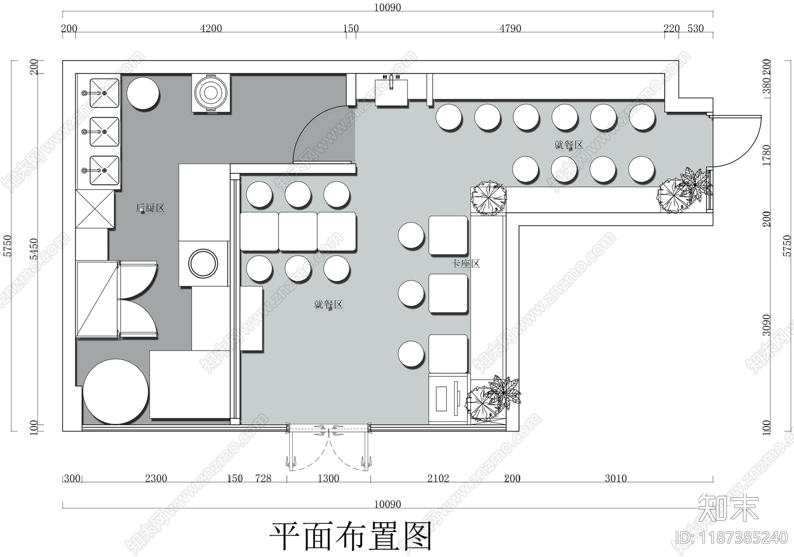 现代其他餐饮空间cad施工图下载【ID:1187385240】