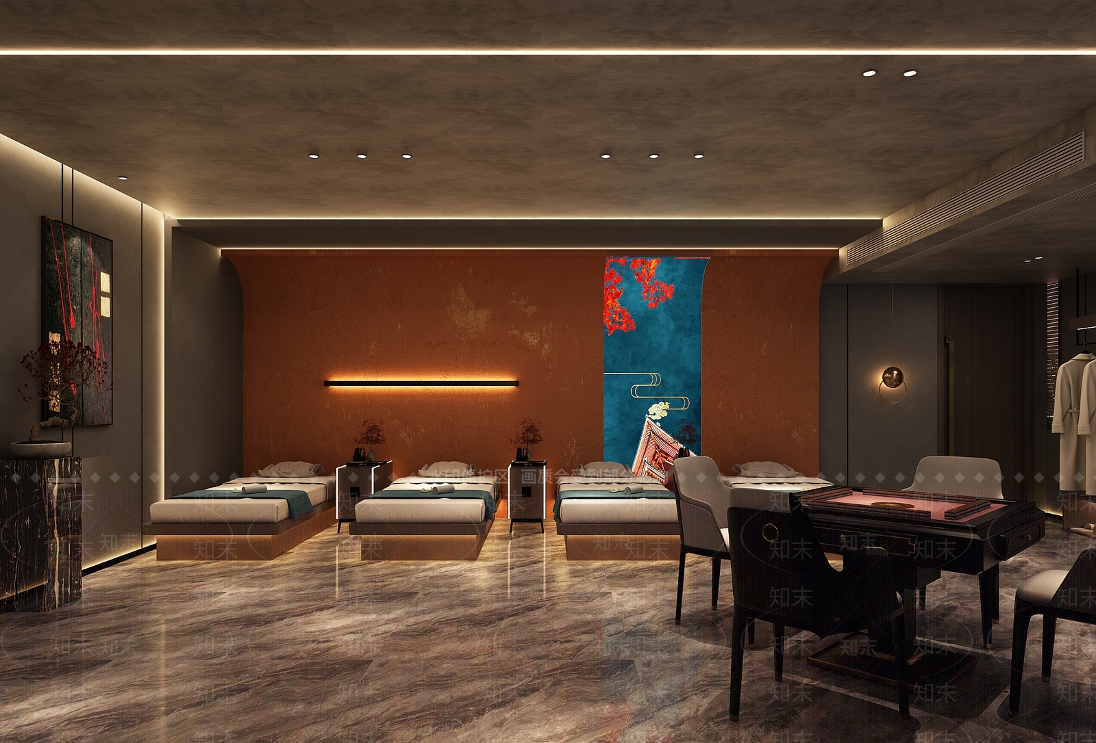 新中式现代足浴店3D模型下载【ID:1187386446】