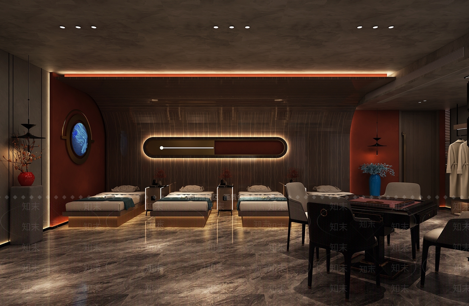 现代新中式足浴店3D模型下载【ID:1187386744】