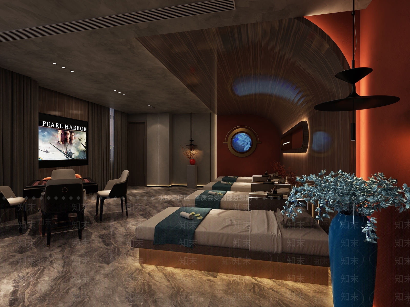 现代新中式足浴店3D模型下载【ID:1187386744】