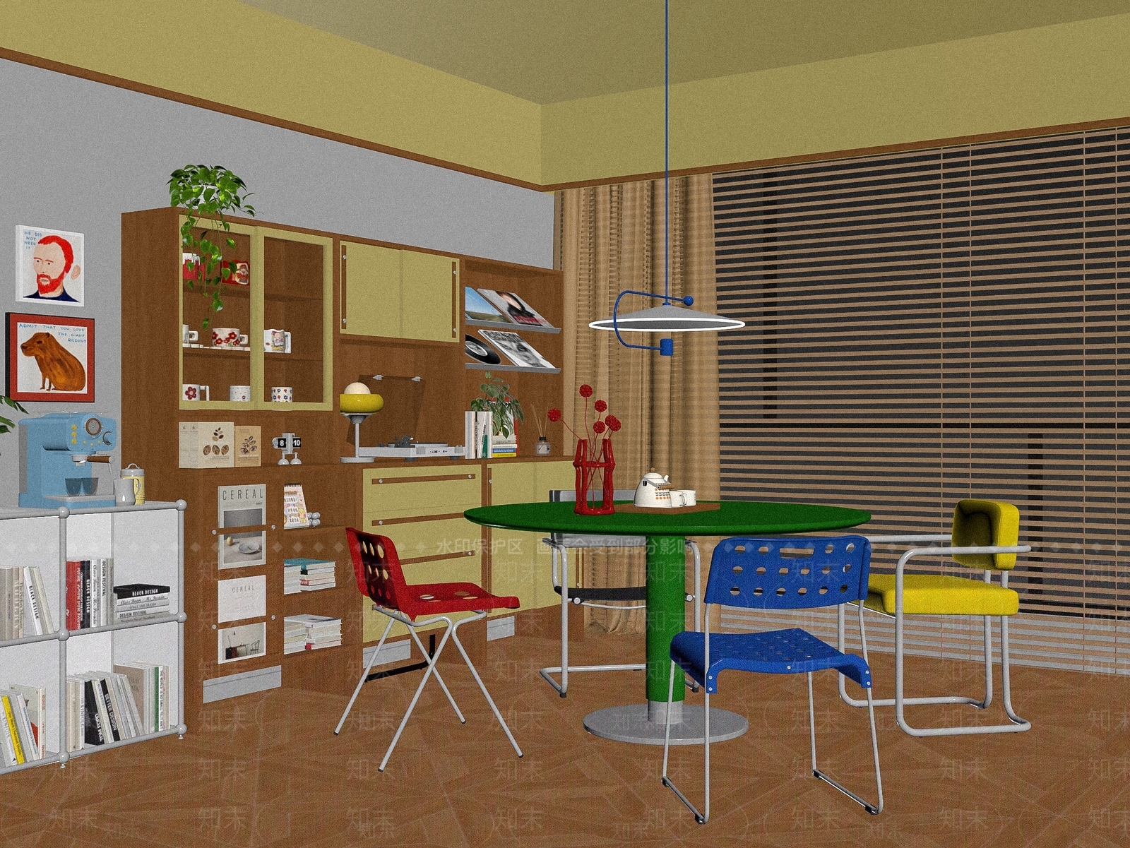 现代家居餐厅3D模型下载【ID:1187388717】