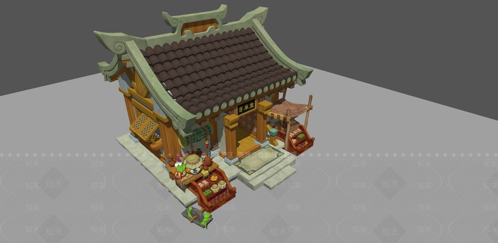 中式复古古建筑SU模型下载【ID:1187388972】