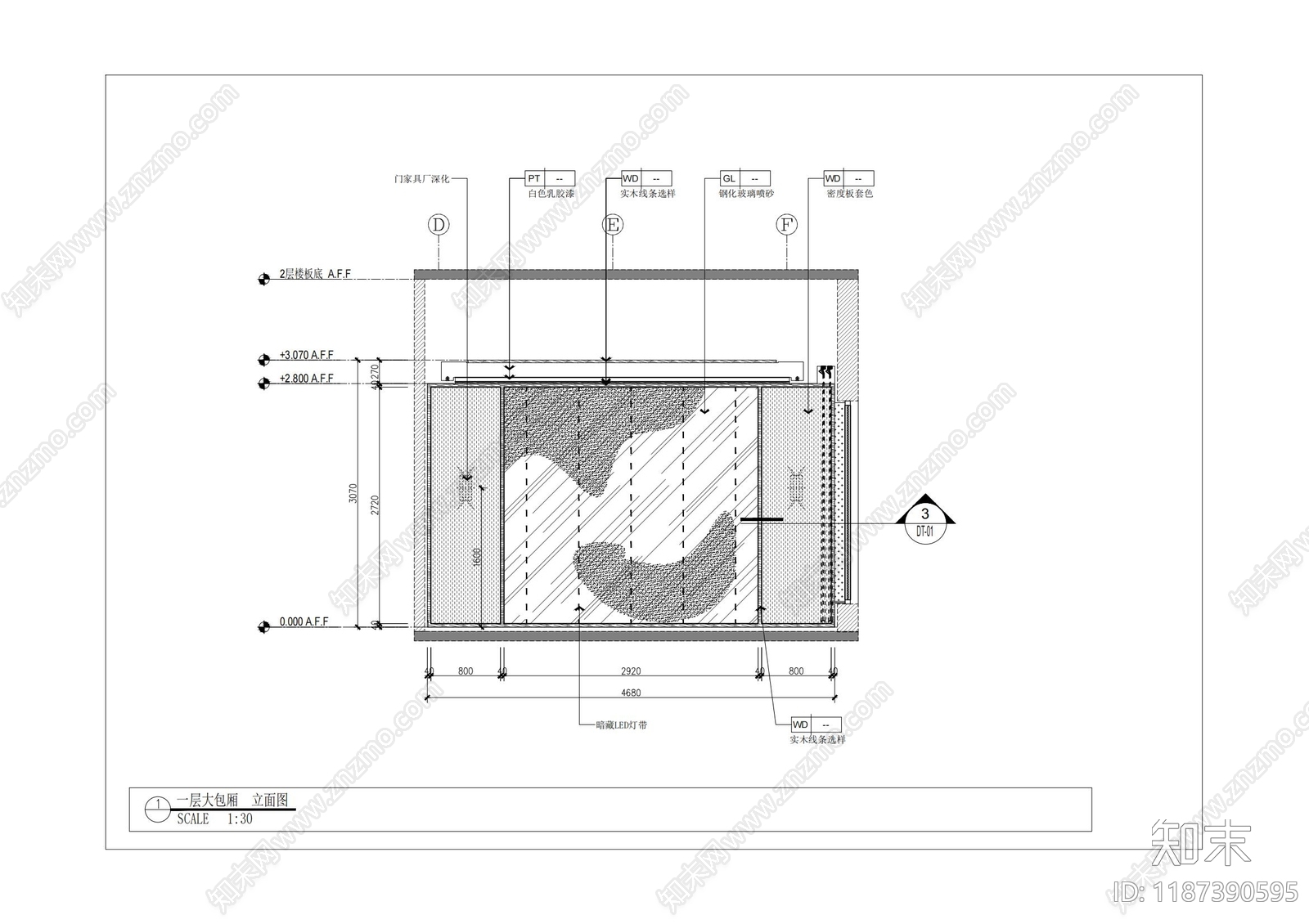 现代新中式其他餐饮空间cad施工图下载【ID:1187390595】