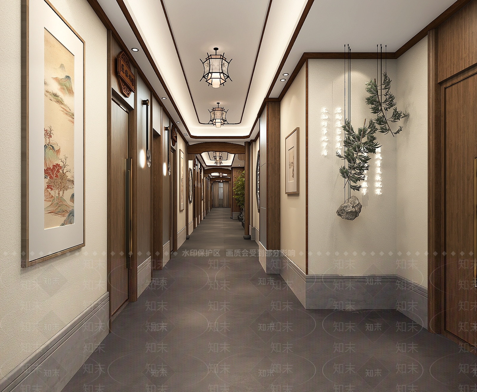 中式新中式中餐厅3D模型下载【ID:1187392384】