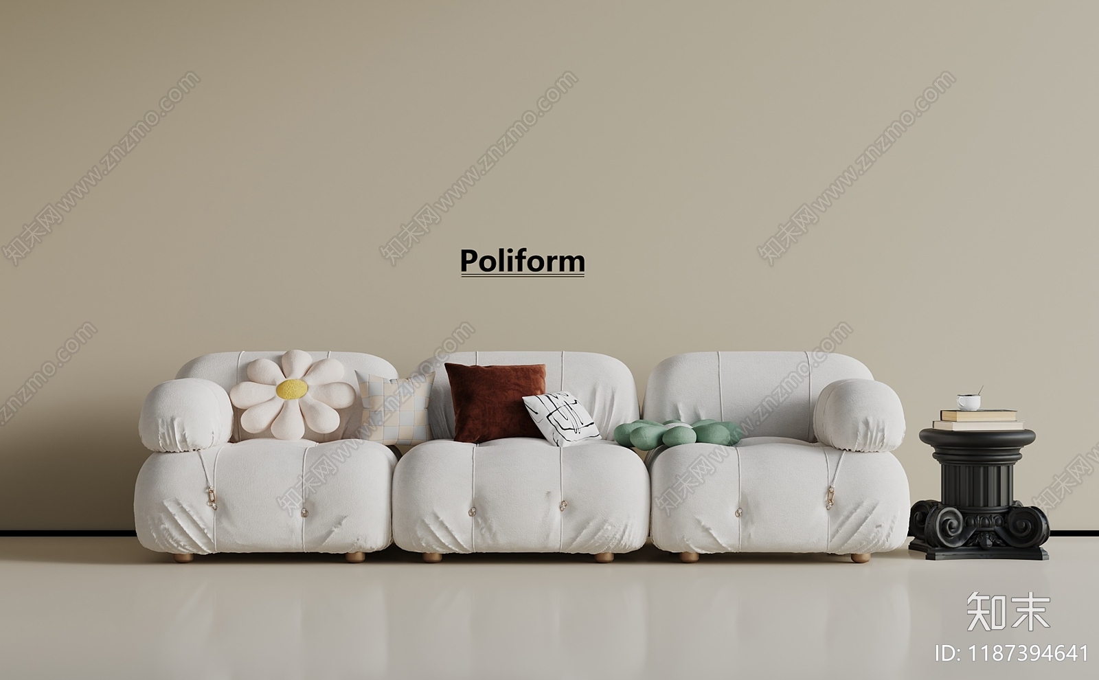 法式三人沙发3D模型下载【ID:1187394641】