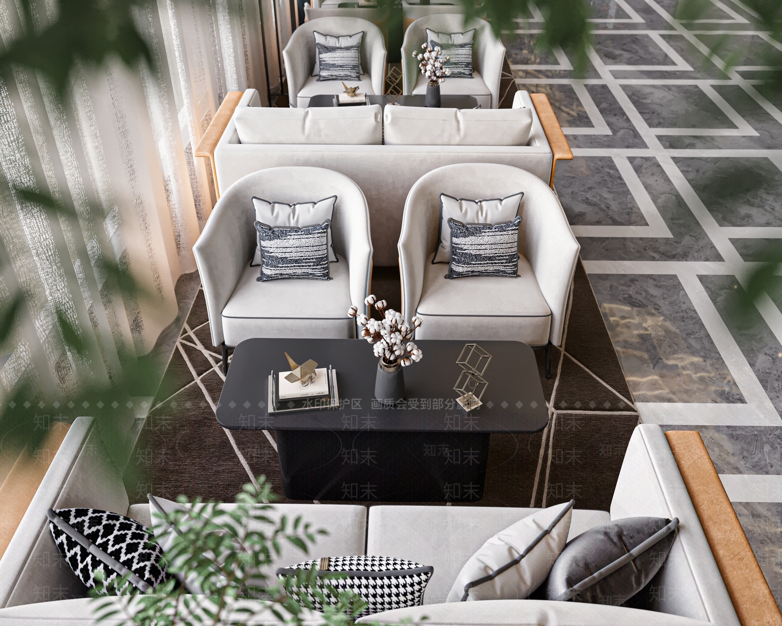 现代轻奢双人沙发3D模型下载【ID:1187399864】