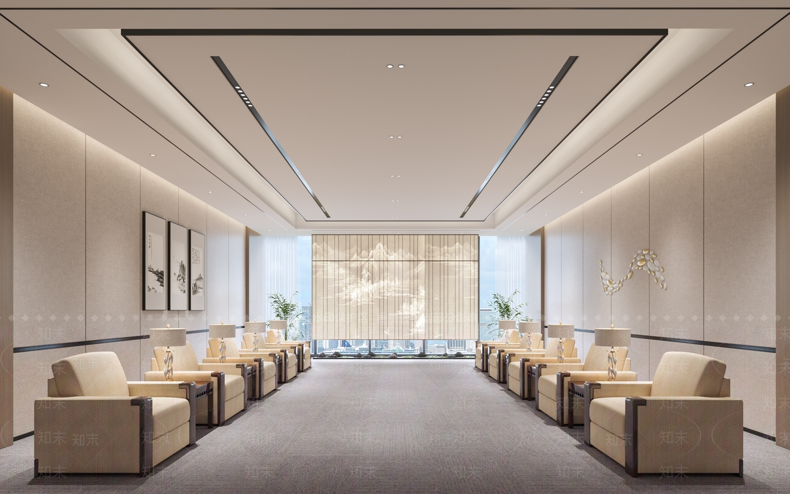 新中式接待室3D模型下载【ID:1187399682】