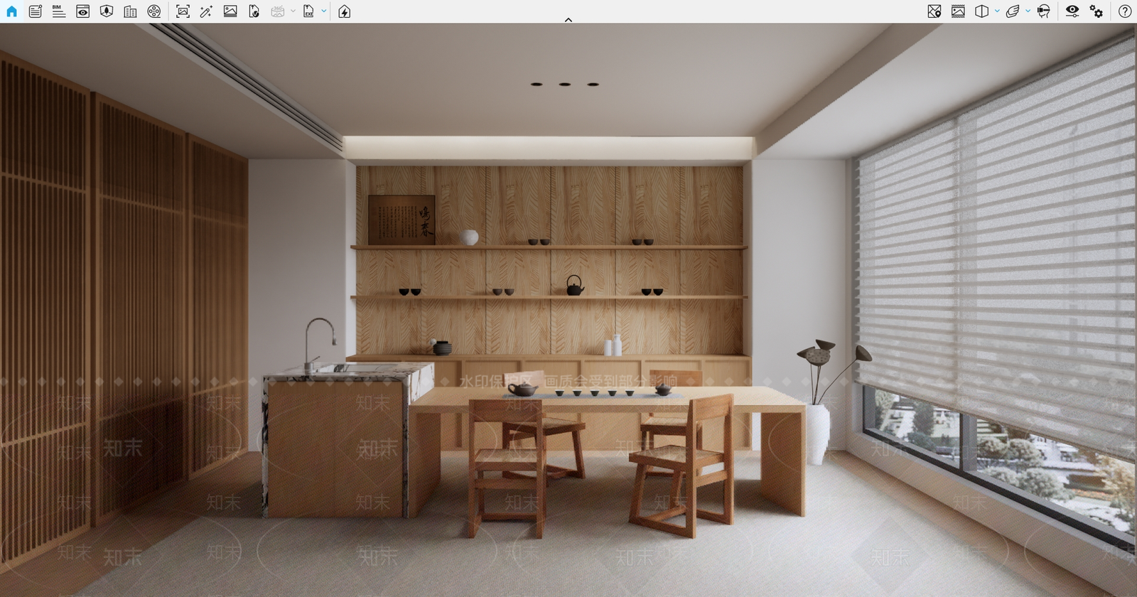 现代茶室SU模型下载【ID:1187416614】