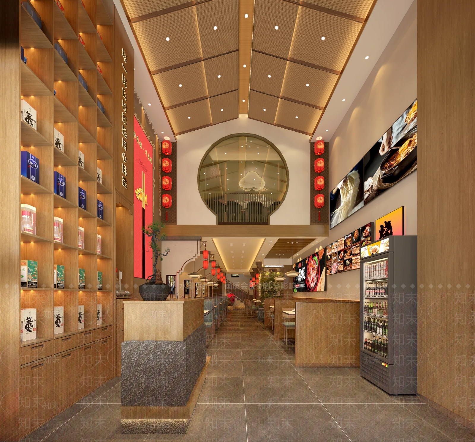 新中式中式中餐厅3D模型下载【ID:1187416760】