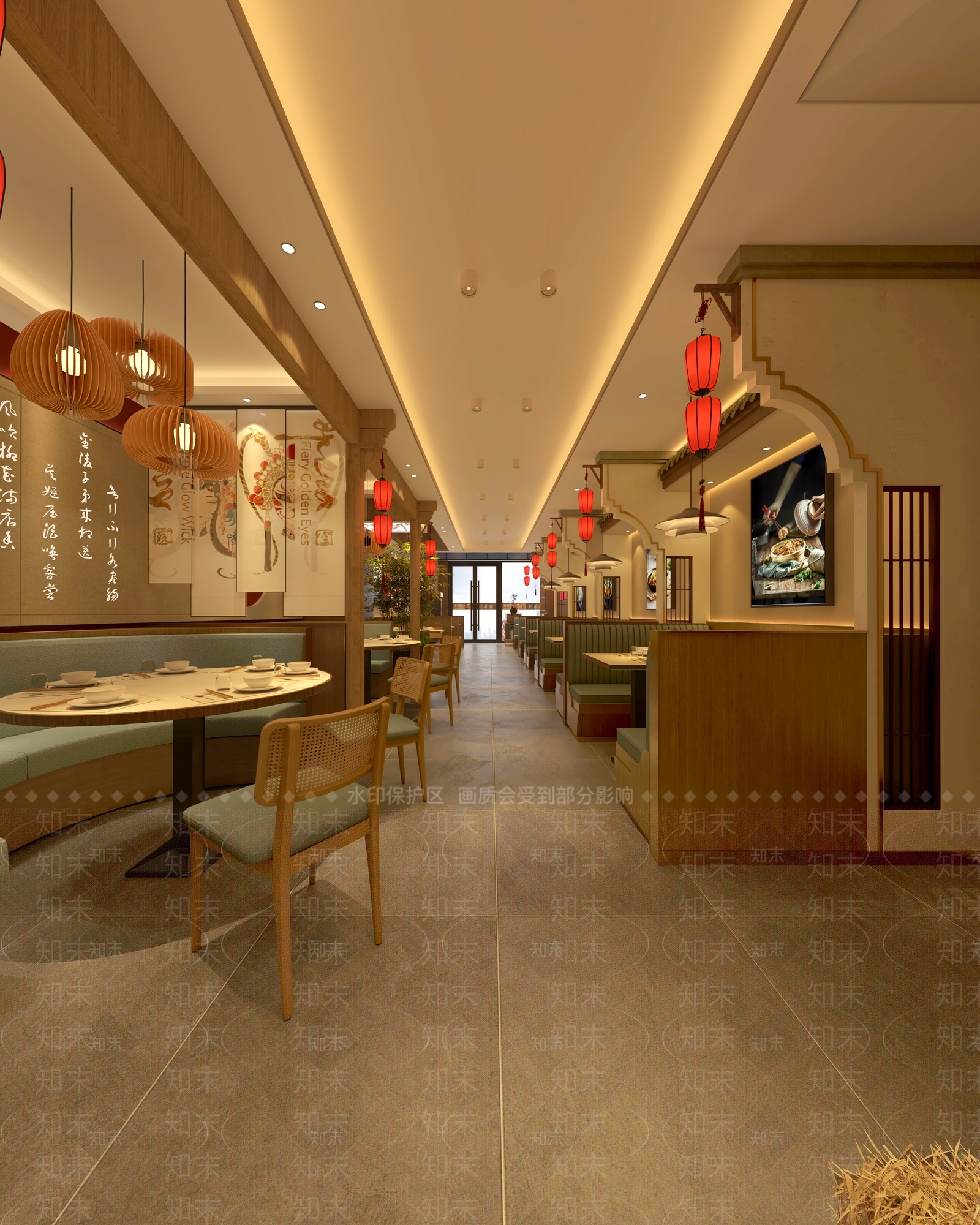 新中式中式中餐厅3D模型下载【ID:1187416760】