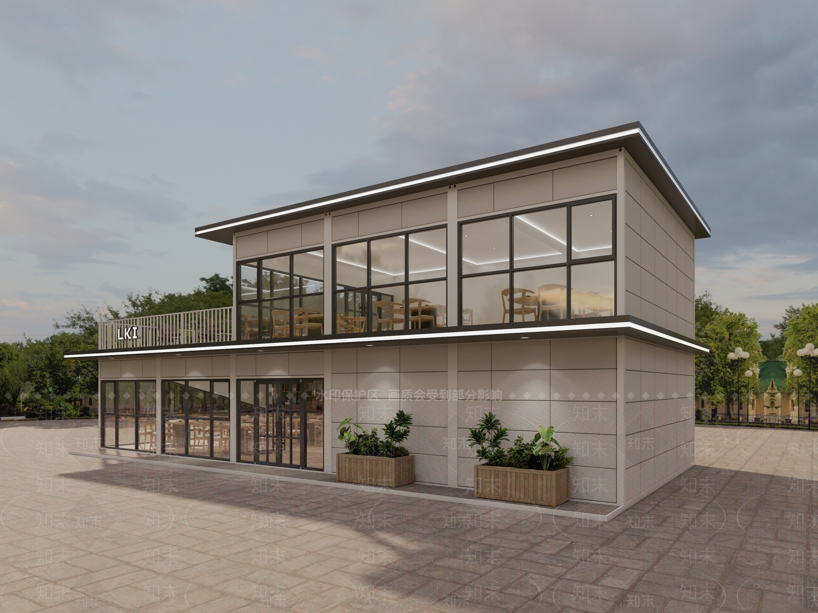 现代风格建筑SU模型下载【ID:1187417536】