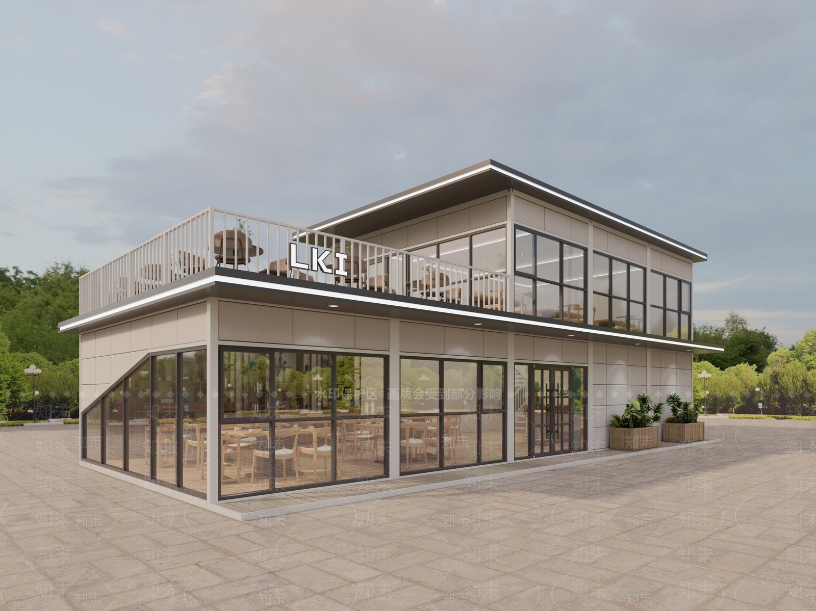 现代风格建筑SU模型下载【ID:1187417536】