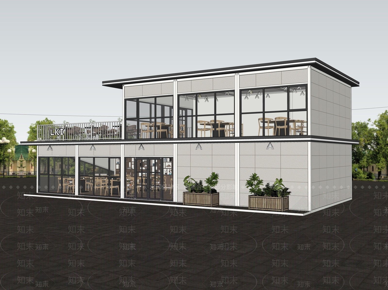 现代风格建筑SU模型下载【ID:1187417536】
