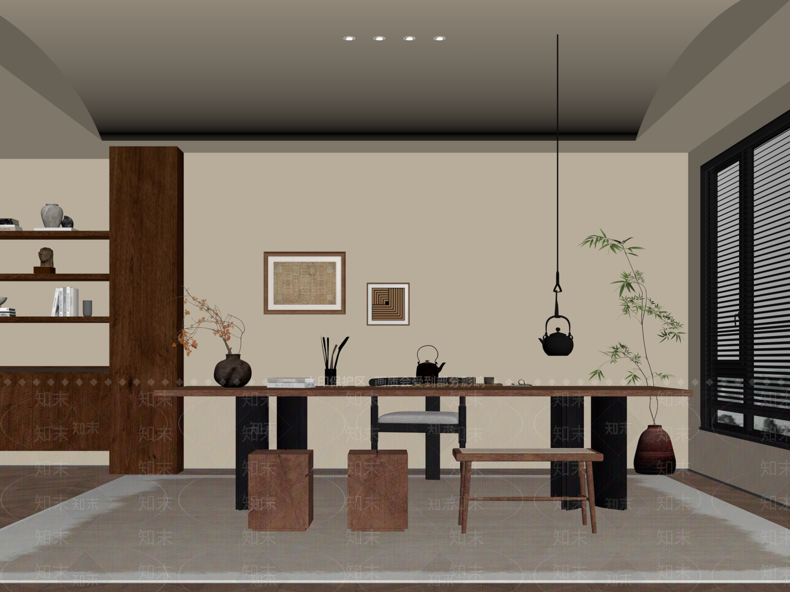 中古茶室SU模型下载【ID:1187417590】