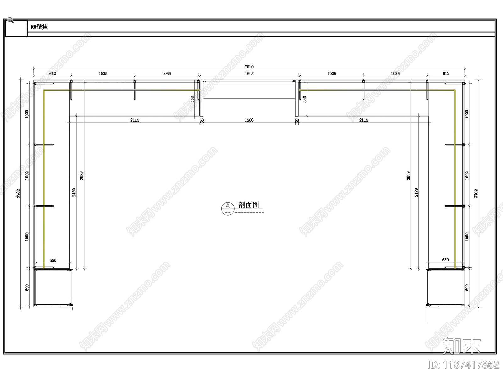 现代柜子cad施工图下载【ID:1187417862】