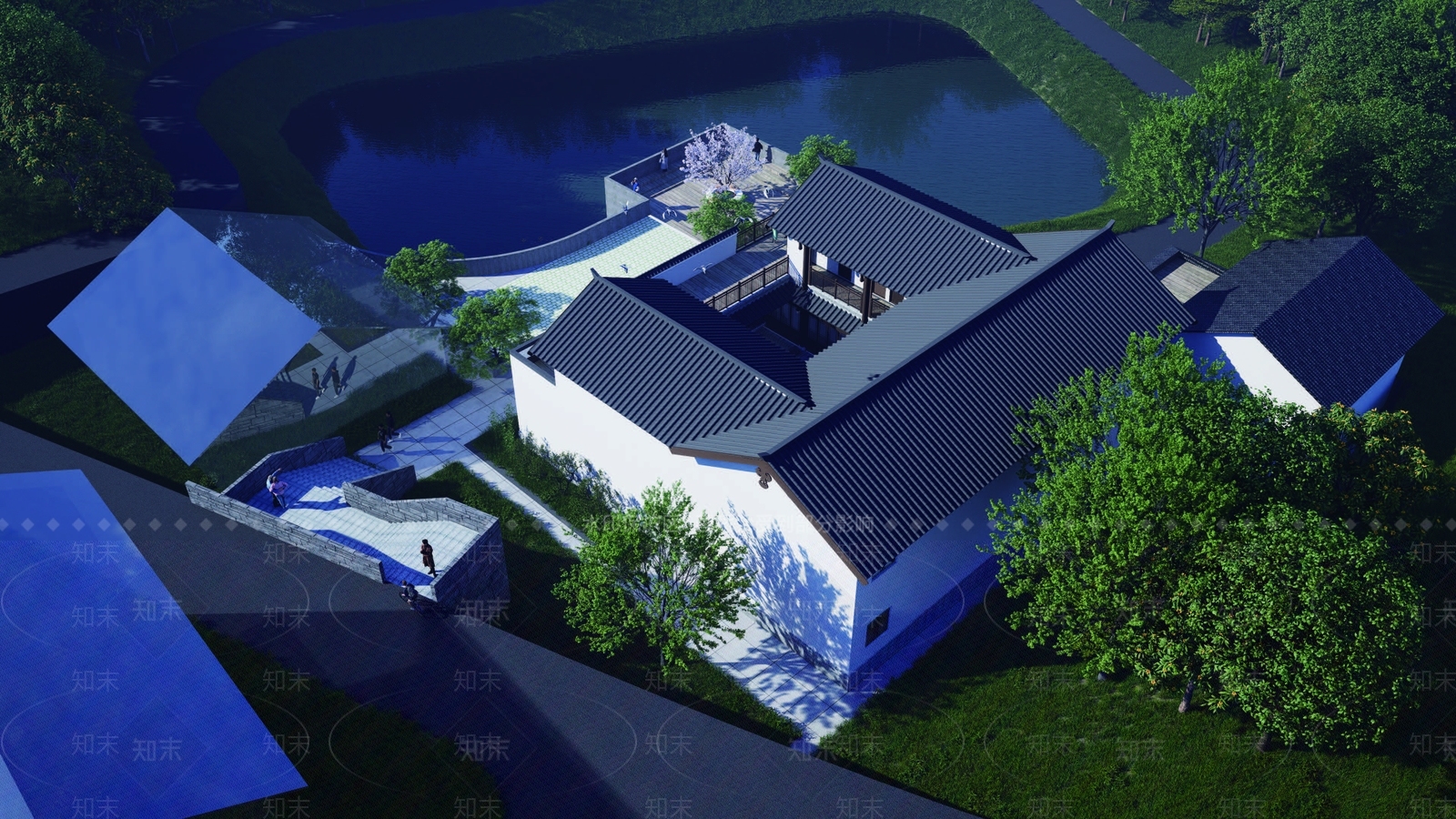 中式新中式四合院SU模型下载【ID:1187417967】
