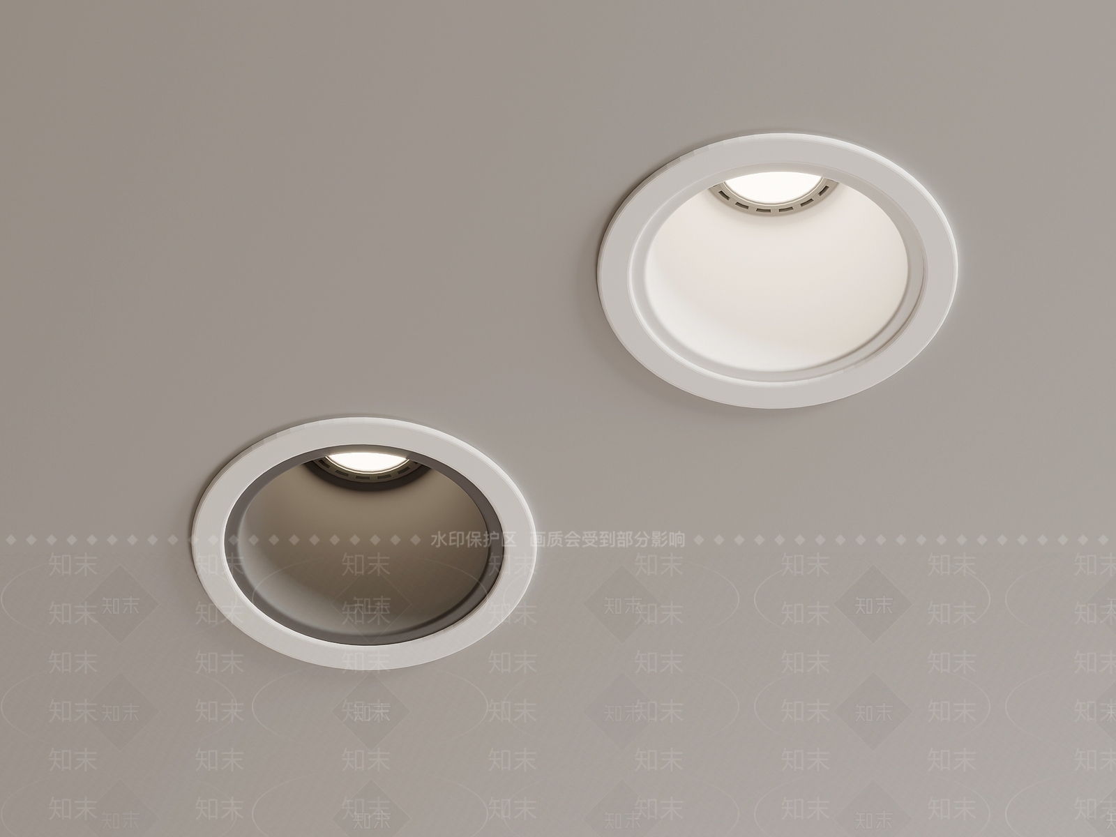 现代筒灯3D模型下载【ID:1187418861】