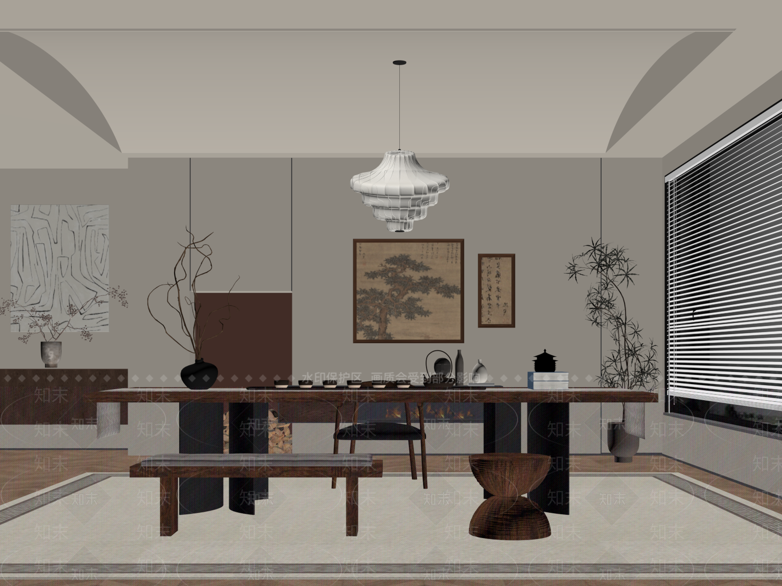 中古茶室SU模型下载【ID:1187420917】