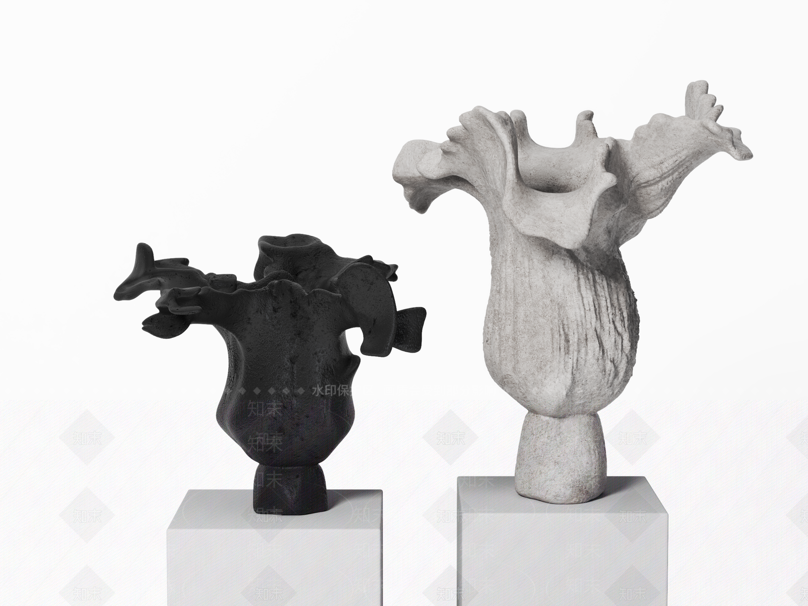 侘寂复古雕塑摆件3D模型下载【ID:1187421166】