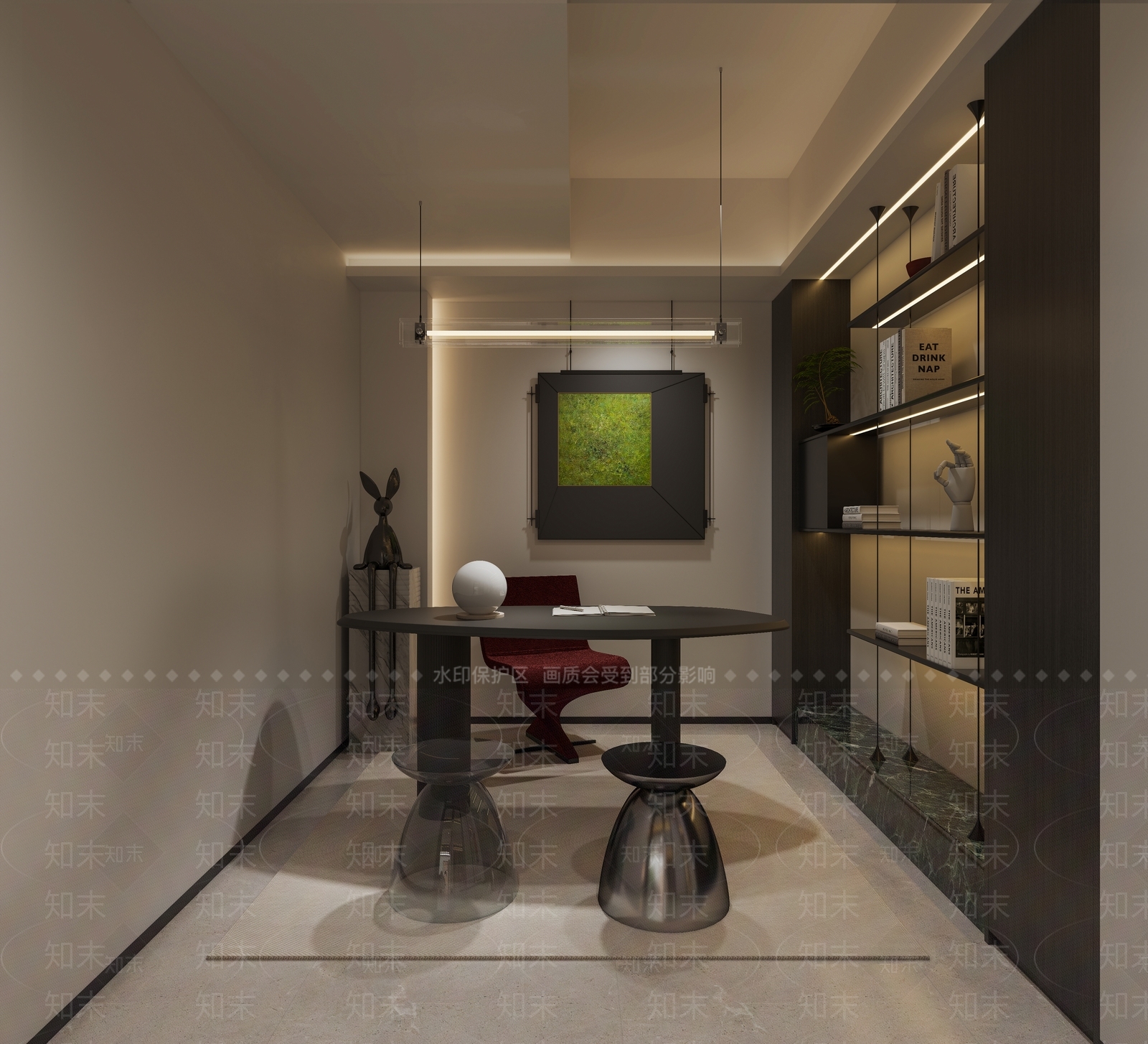 现代书房3D模型下载【ID:1187425094】
