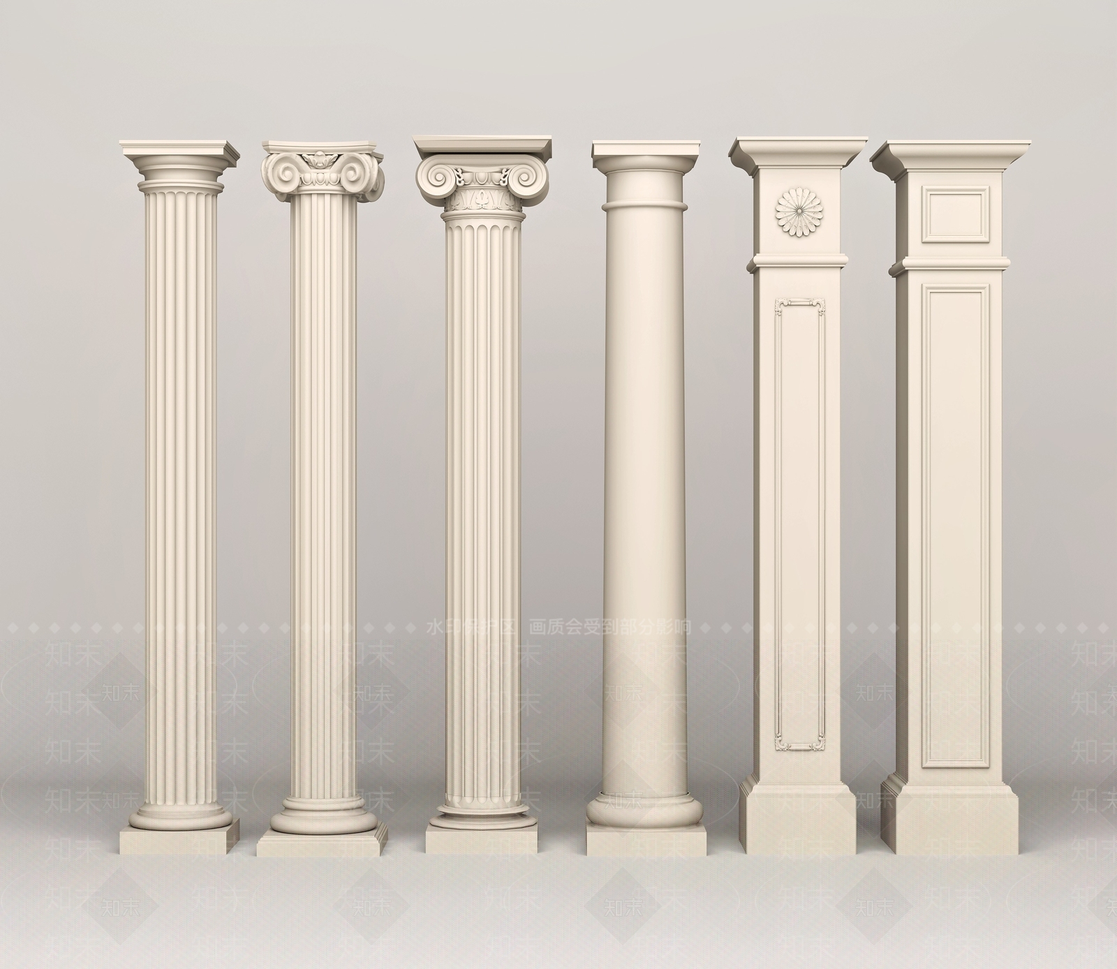 法式欧式柱子3D模型下载【ID:1187422868】