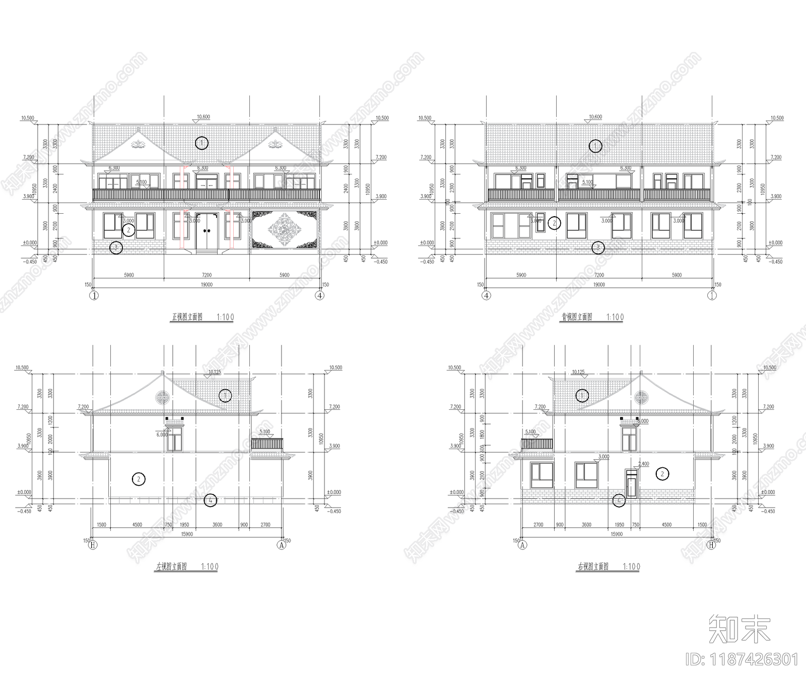 中式新中式四合院施工图下载【ID:1187426301】