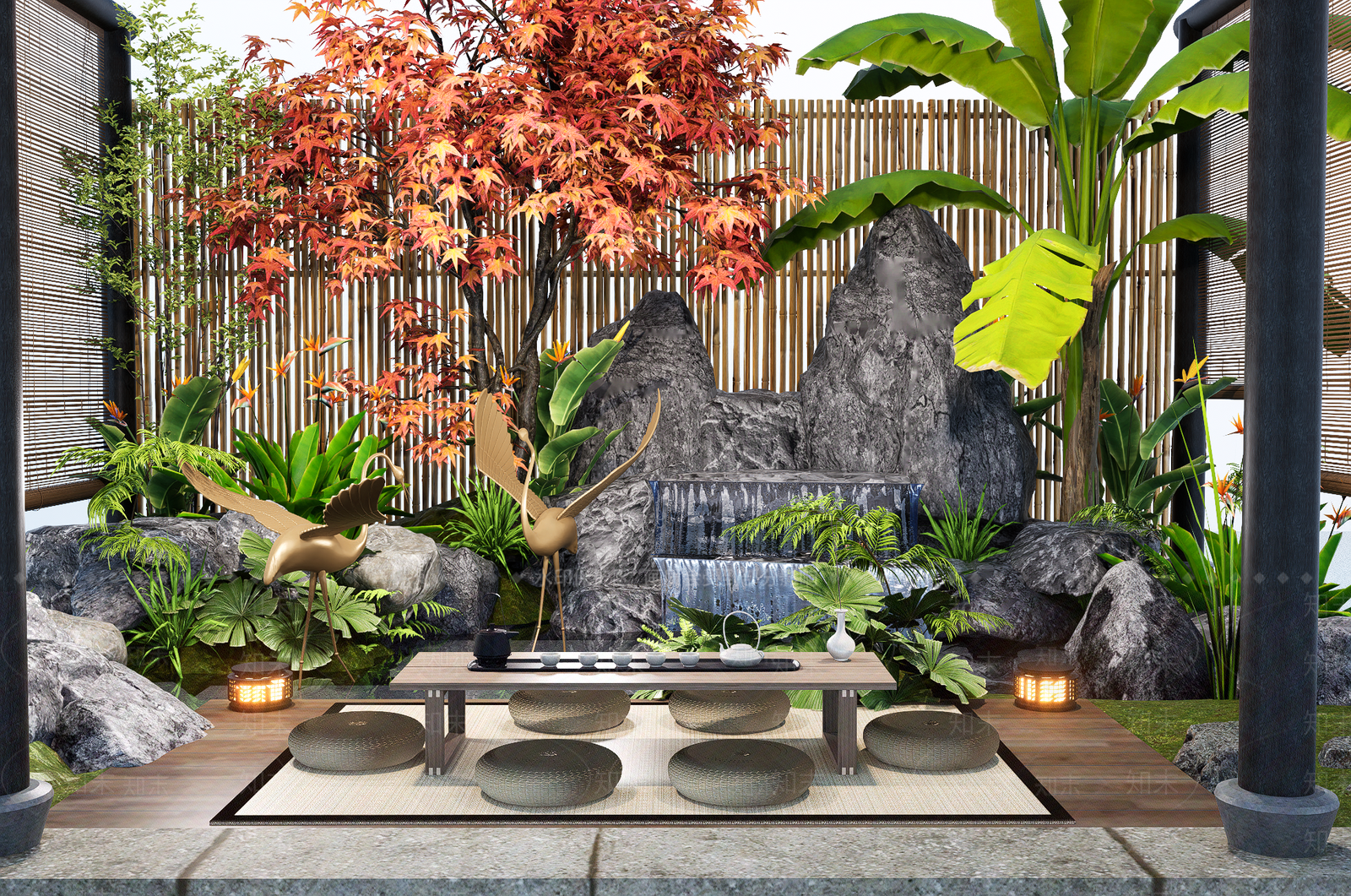 中式假山SU模型下载【ID:1187426552】