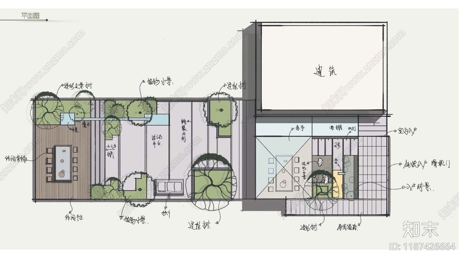 现代轻奢庭院景观下载【ID:1187426664】