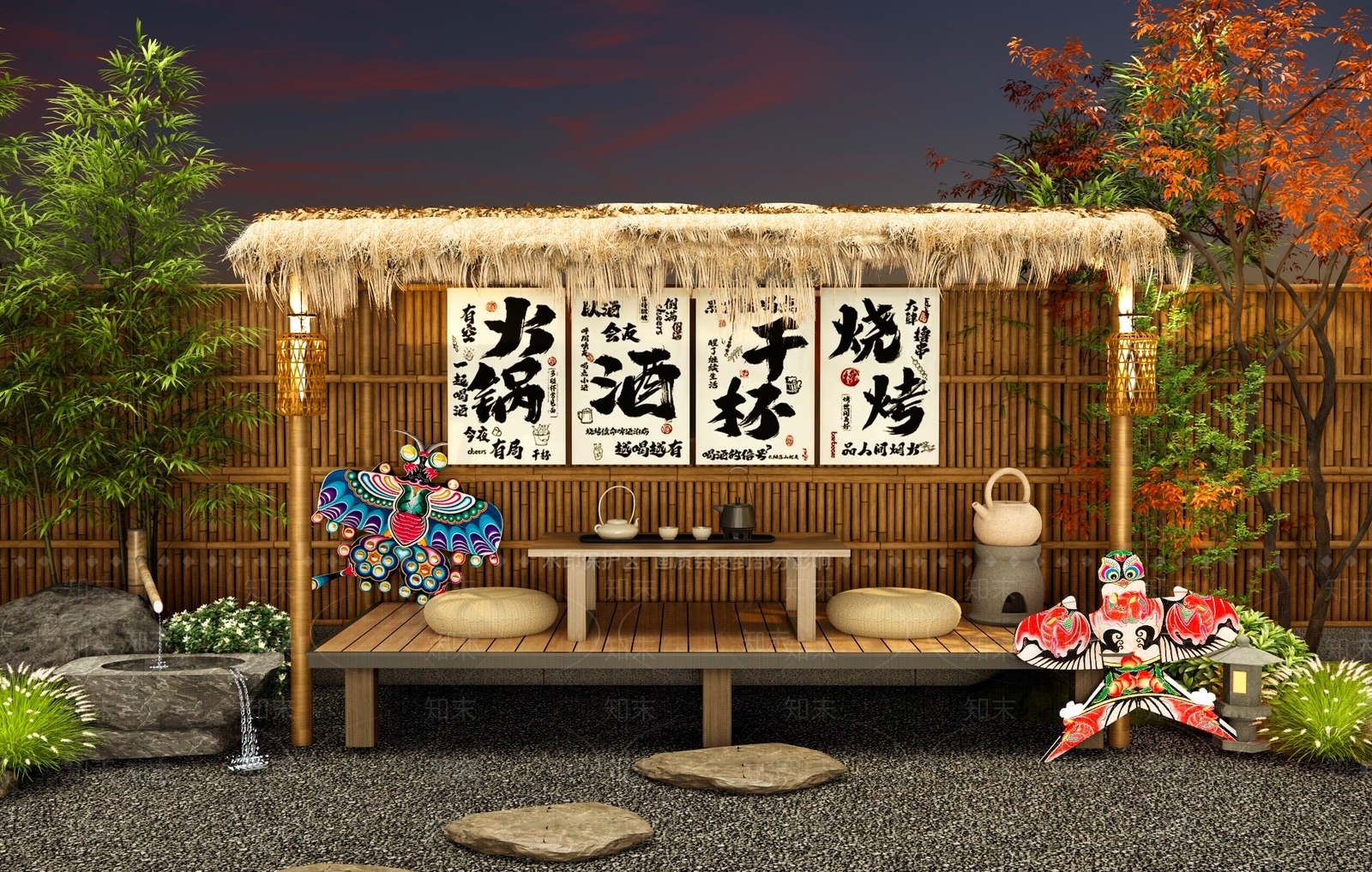 新中式乡村庭院SU模型下载【ID:1187426977】