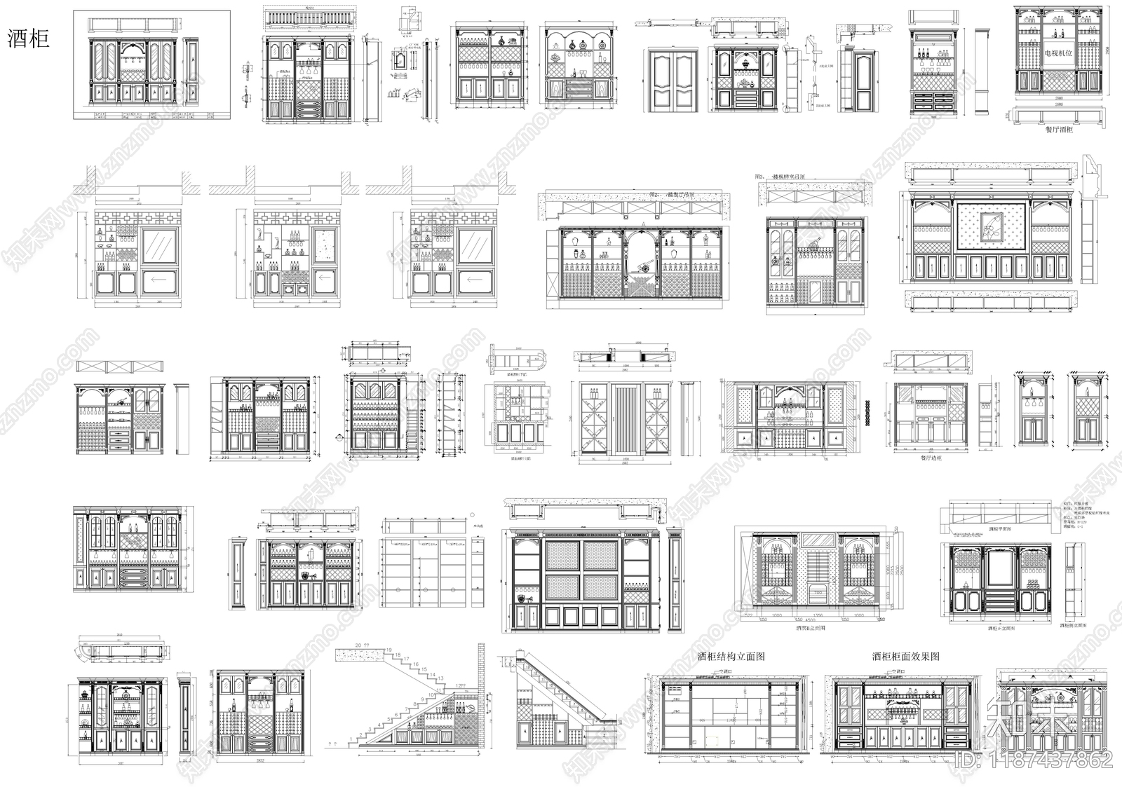 柜子施工图下载【ID:1187437862】