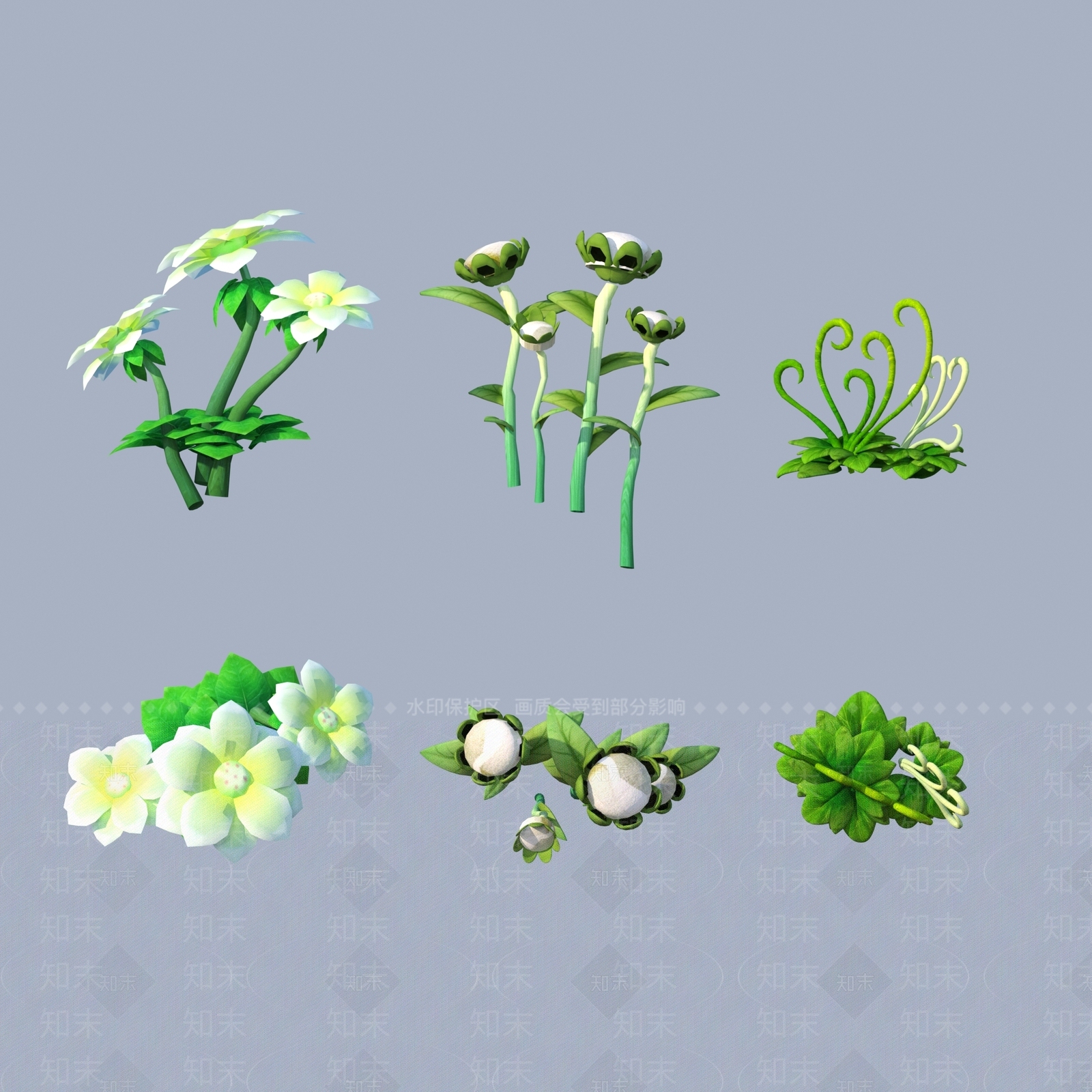 花草组合3D模型下载【ID:1187438581】