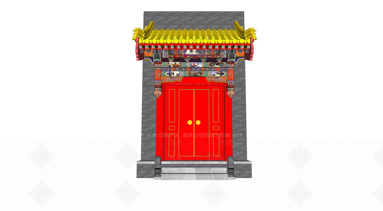 中式其他文化场馆SU模型下载【ID:1187438802】
