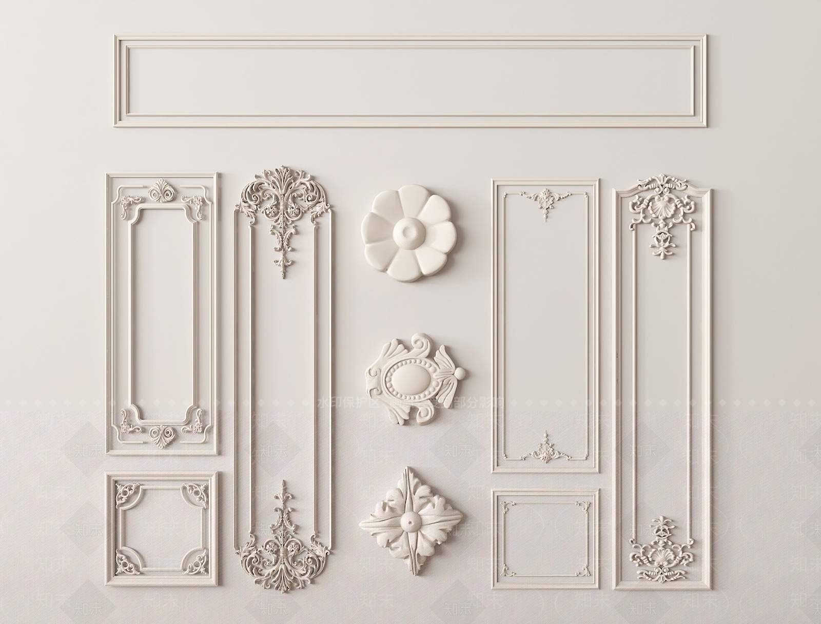 现代欧式雕花3D模型下载【ID:1187444372】