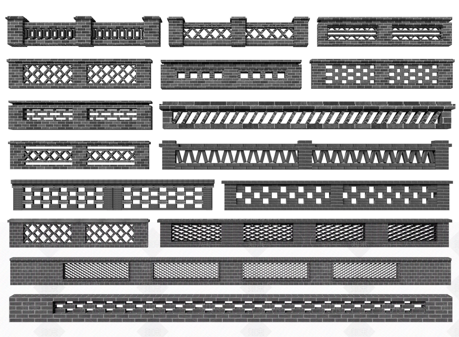 新中式花池景墙SU模型下载【ID:1187446541】