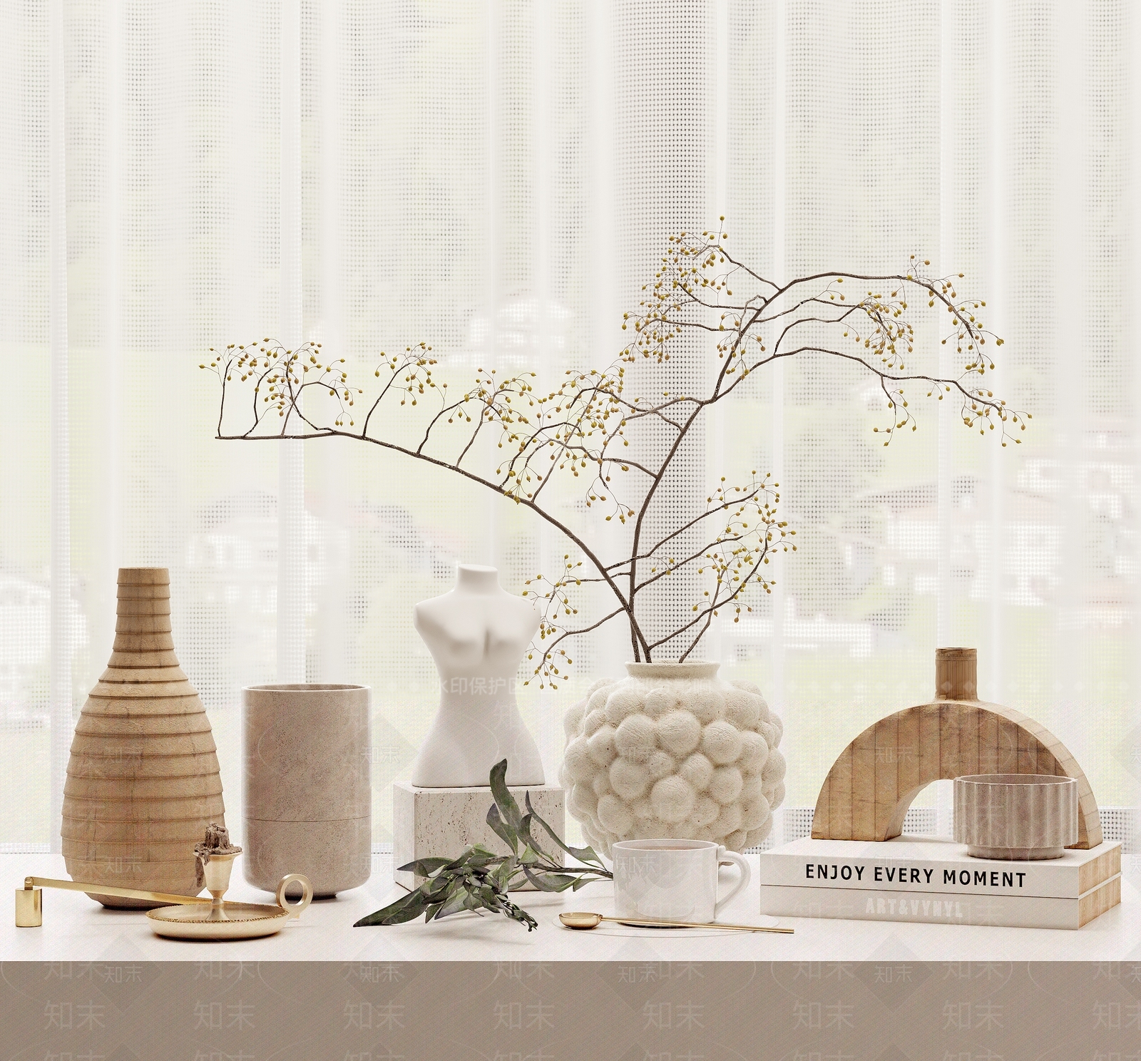 法式奶油雕塑摆件SU模型下载【ID:1187449973】