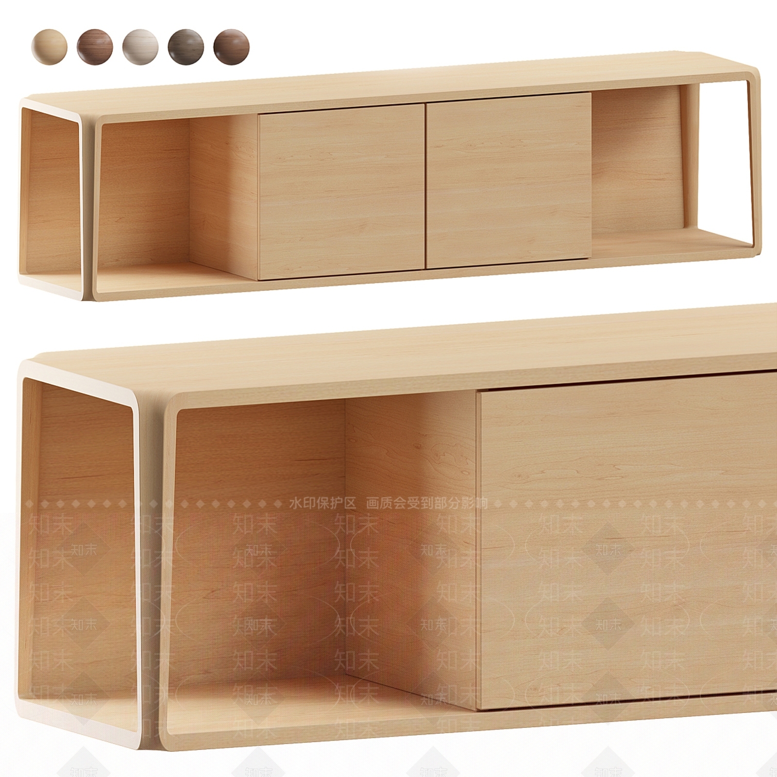 新中式原木电视柜3D模型下载【ID:1187452761】