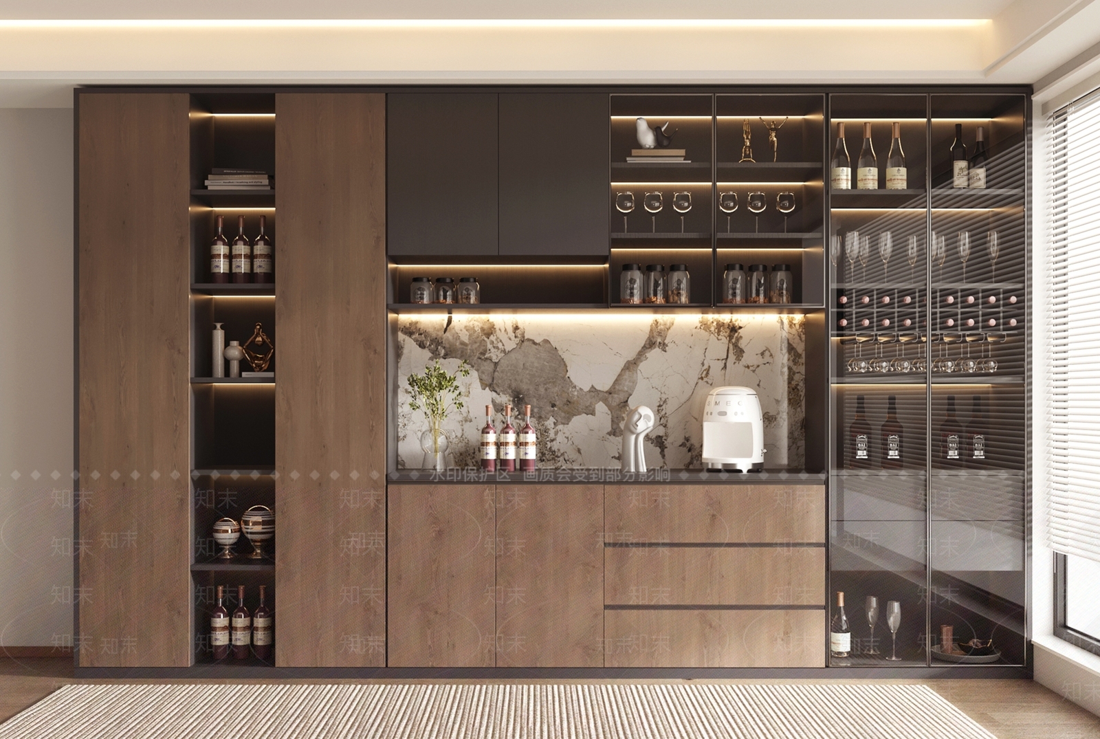 现代酒柜3D模型下载【ID:1187454433】