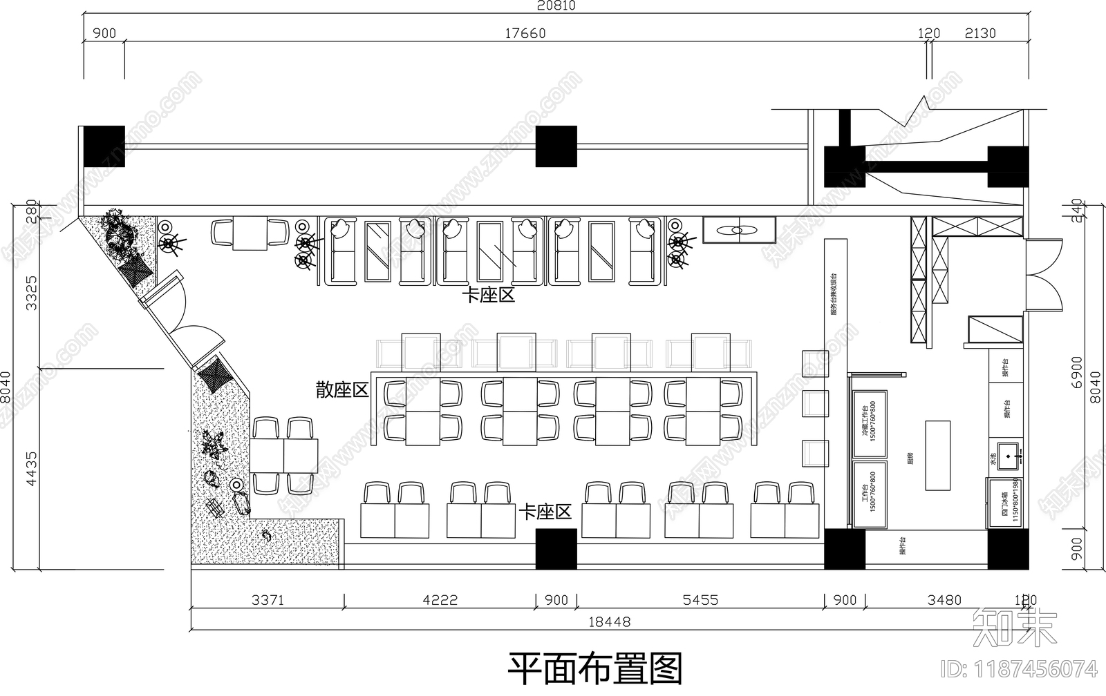 日式其他餐饮空间cad施工图下载【ID:1187456074】
