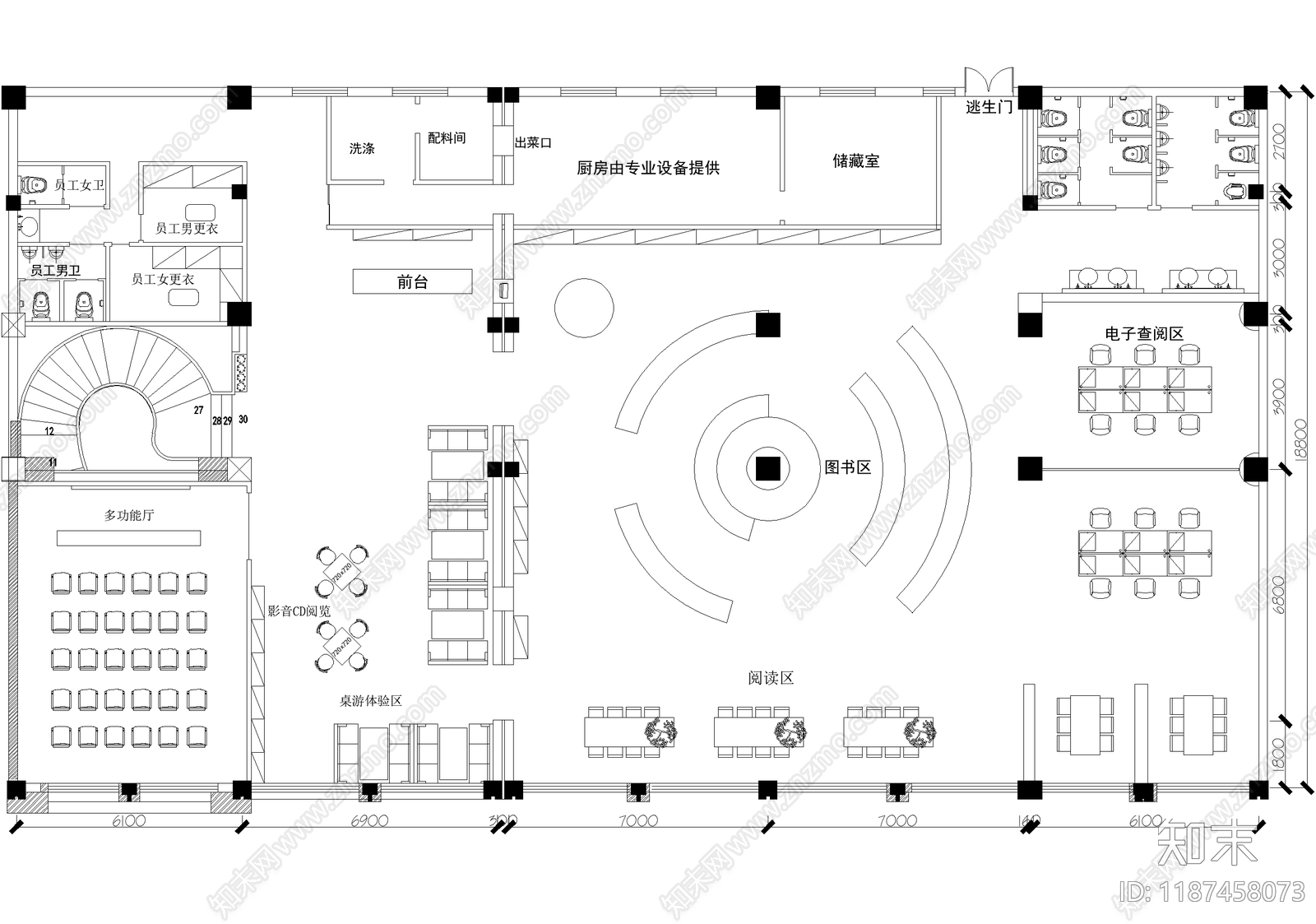 图书馆施工图下载【ID:1187458073】