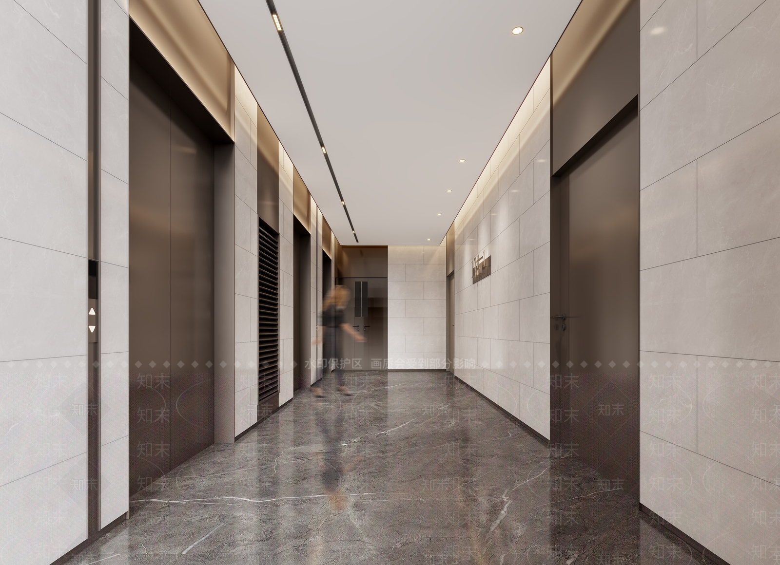 现代电梯间3D模型下载【ID:1187459692】