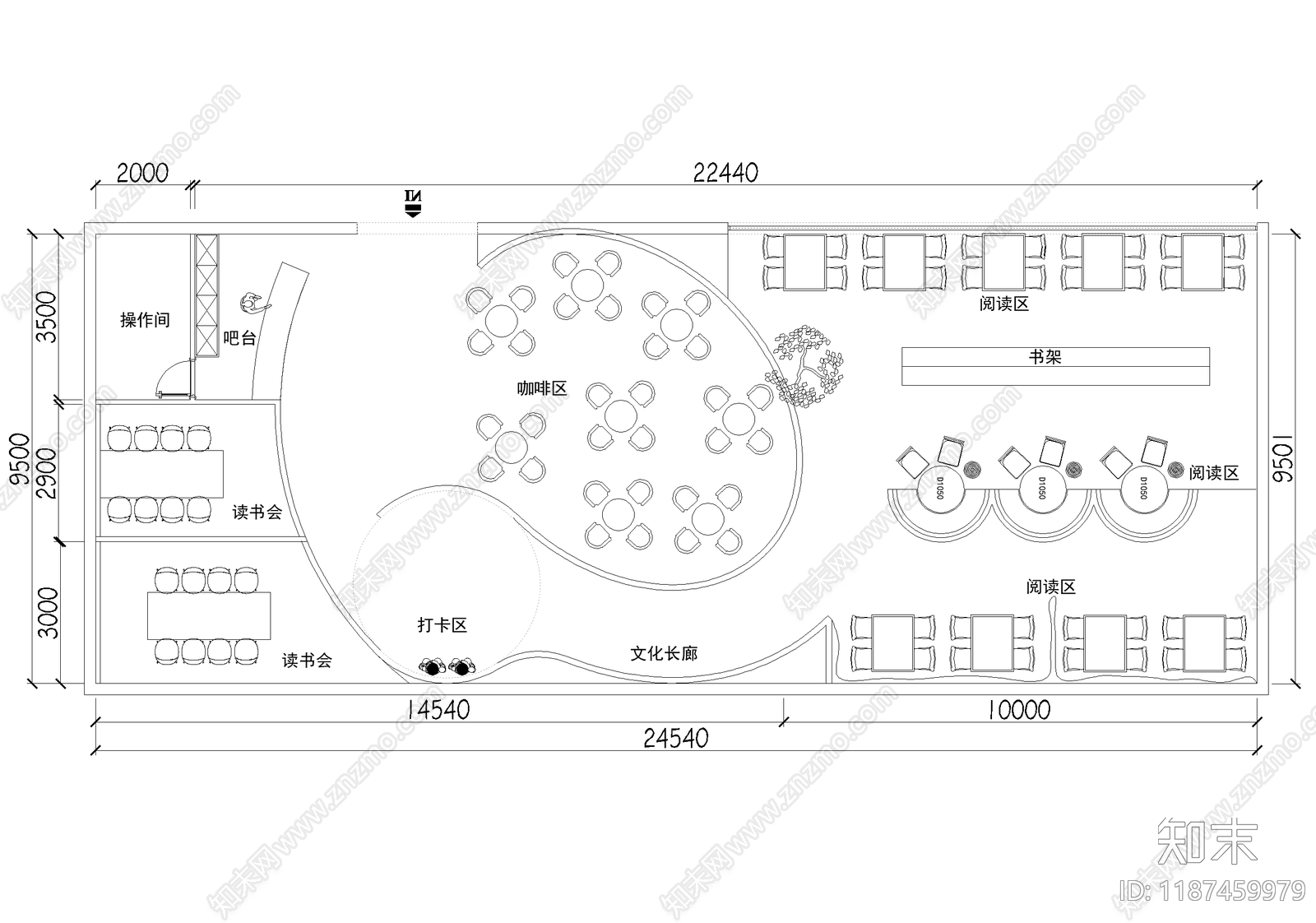 书店施工图下载【ID:1187459979】