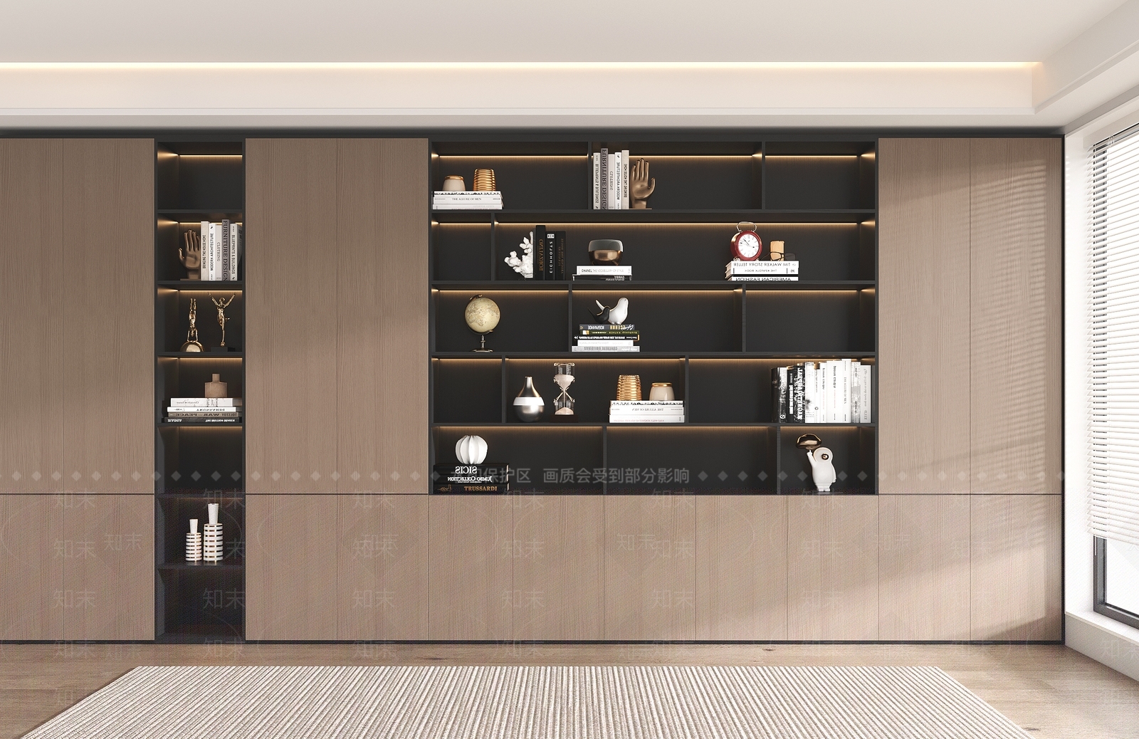 现代书柜3D模型下载【ID:1187462178】
