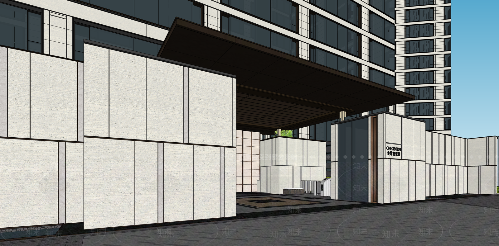 现代复古小区建筑SU模型下载【ID:1187465931】