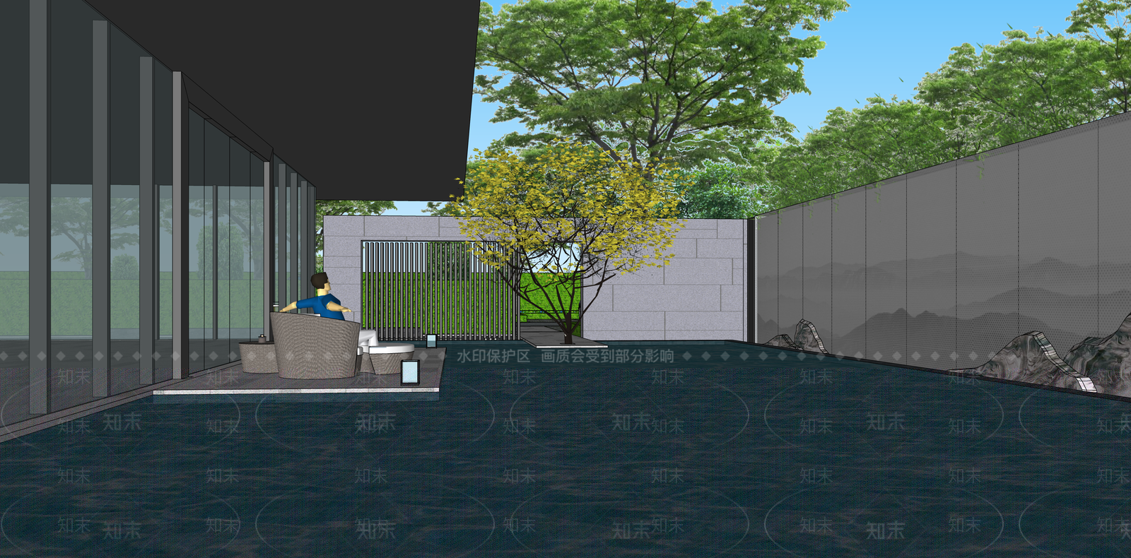 现代轻奢小区建筑SU模型下载【ID:1187467069】