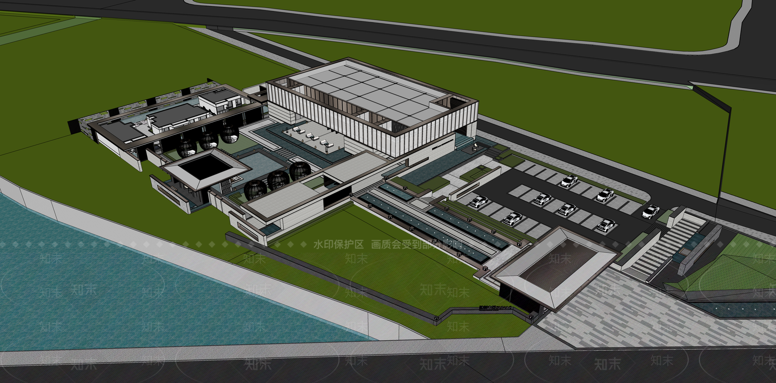 现代简约小区建筑SU模型下载【ID:1187469498】