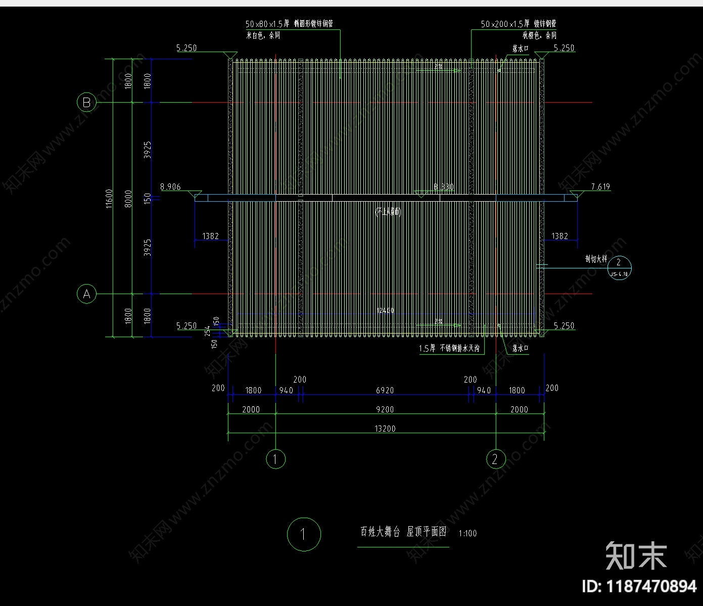 仿古建筑cad施工图下载【ID:1187470894】