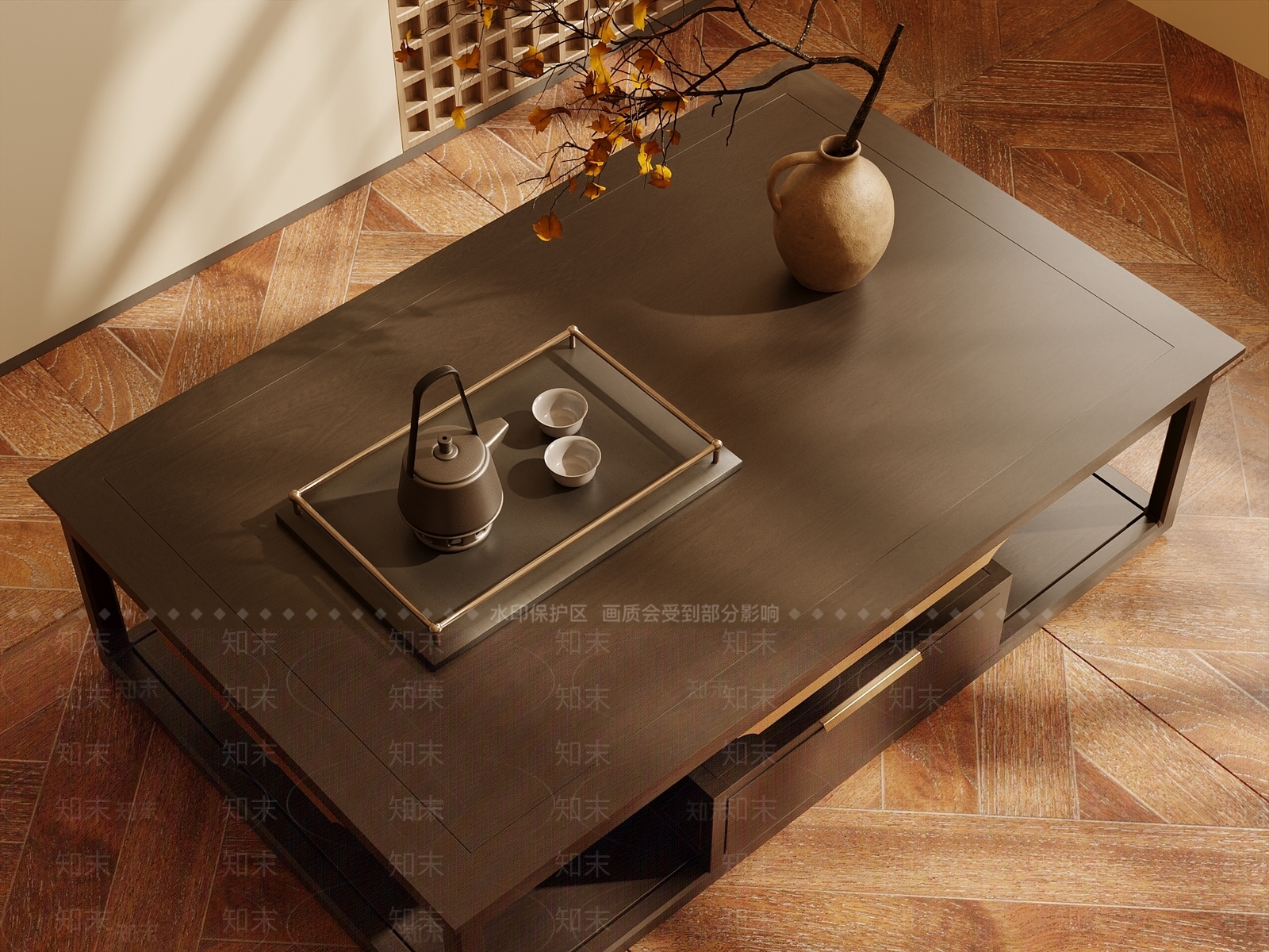 新中式中式茶几3D模型下载【ID:1187472770】