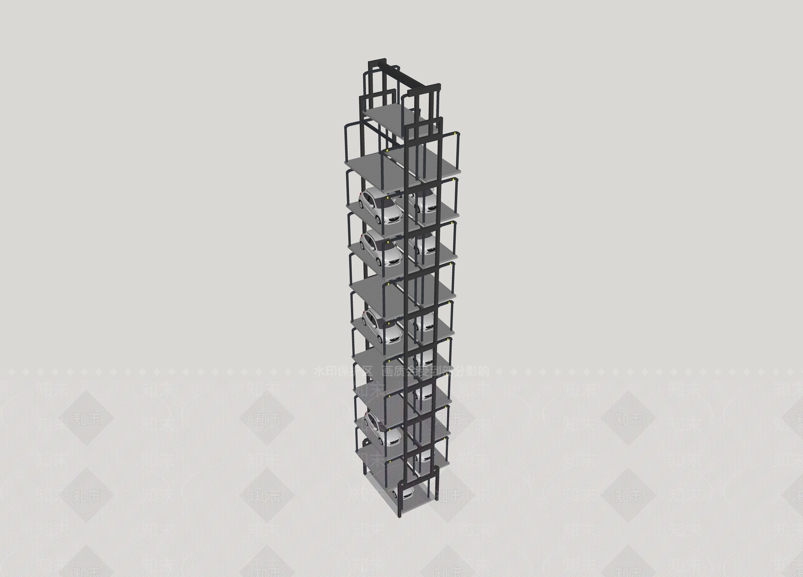 现代停车场SU模型下载【ID:1187477671】